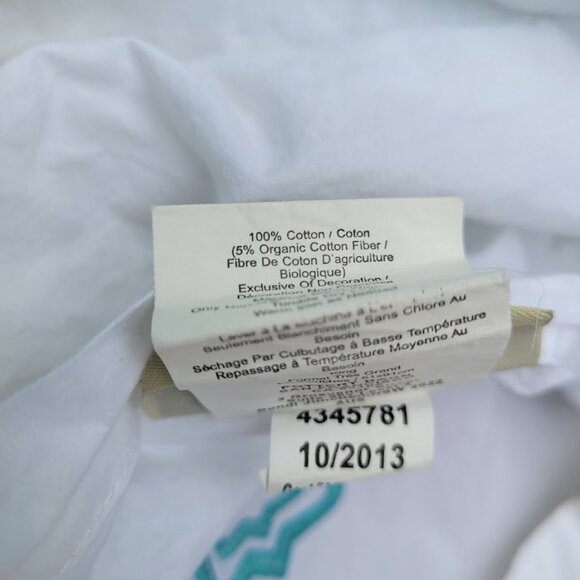 2 Echo Design & 1 Pottery Barn Turquoise White Embroidered Pillow Covers Lot - Picture 9 of 11